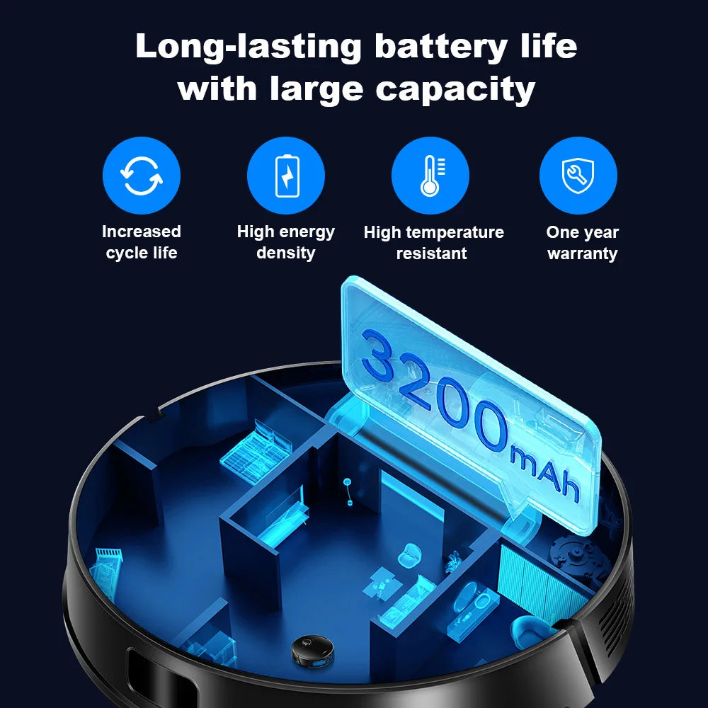 Liectroux M70 Pro Lidar Robot 3200mAh Vacuum Cleaner with Self-emptying Dustbin Multi-floor Map Storage 6500Pa Strong Suction