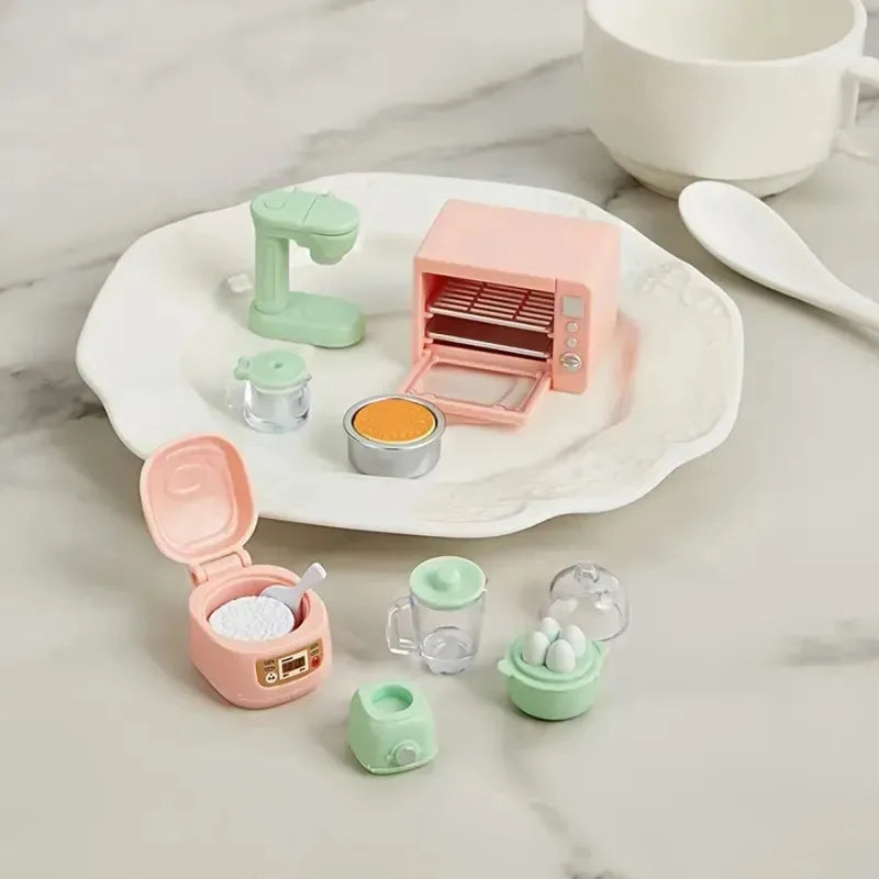 1:12 Scale Dollhouse Kitchen Accessories Set, Realistic Microwave & Rice Cooker Miniatures, Pretend Play Food Maker Toy