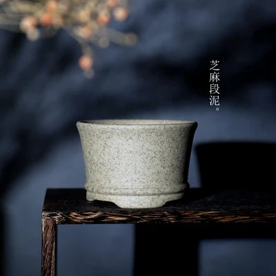 Crude Pottery Purple Sand Plants Pot, Table Vase, Breathable Garden Decoration, Home