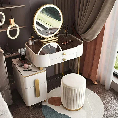 Vanity Makeup Desk Dressing Vanity Makeup Desk Organizers Mirror Storage Dressers Bedroom Multifunctional Schminktisch Furniture