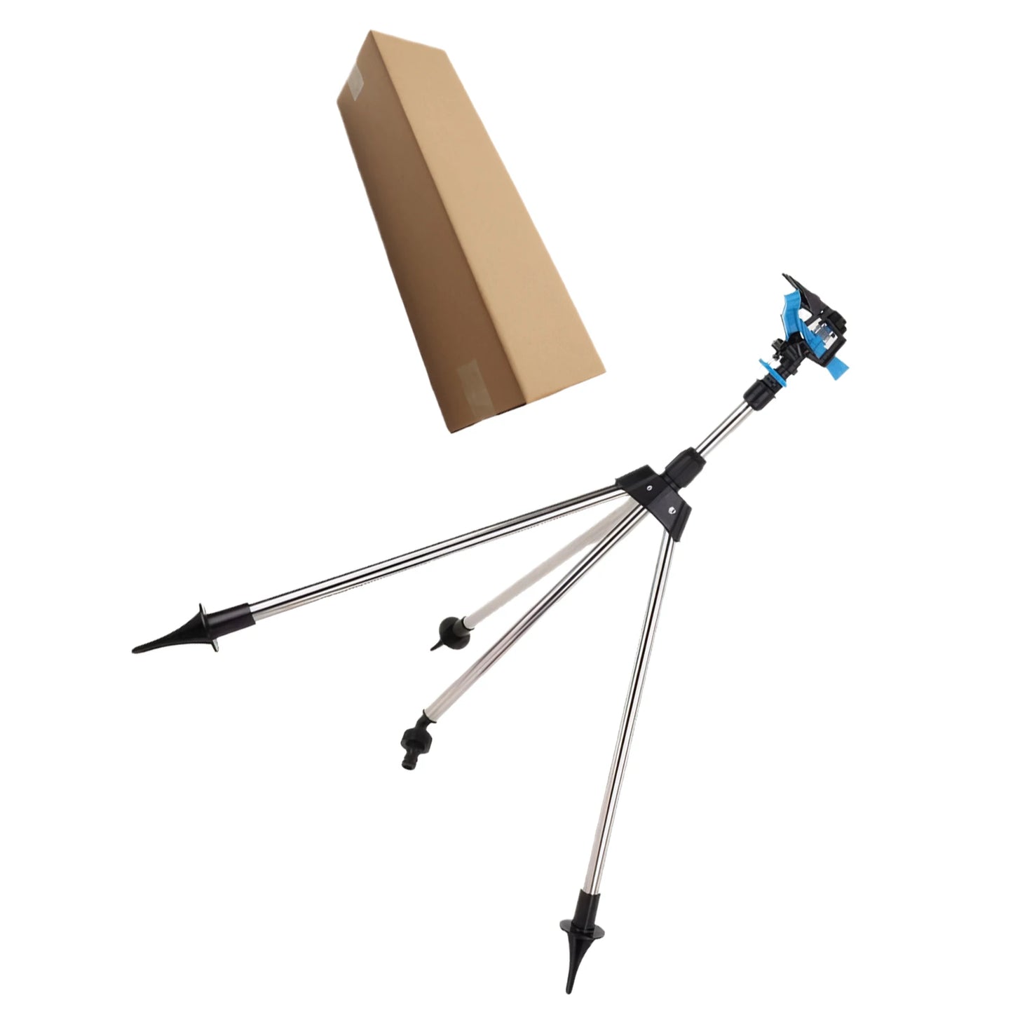 Garden Adjustable Rotating Sprinkler with Stainless Steel Tripod Set Irrigation Stand Water Jet Garden Lawn Sprinkler Tool