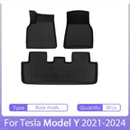 TPE for Tesla Model Y Floor Mats 2024 2023 2022 2021 All Weather Full Set Cargo Liners 3D TPE Odorless Floor Mat Trunk Frunk Mat