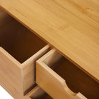Desk Organizer Mini Bamboo Desk Organizer Drawer Desktop Storage Organizer for Office Home Toiletries, No Assembly Required