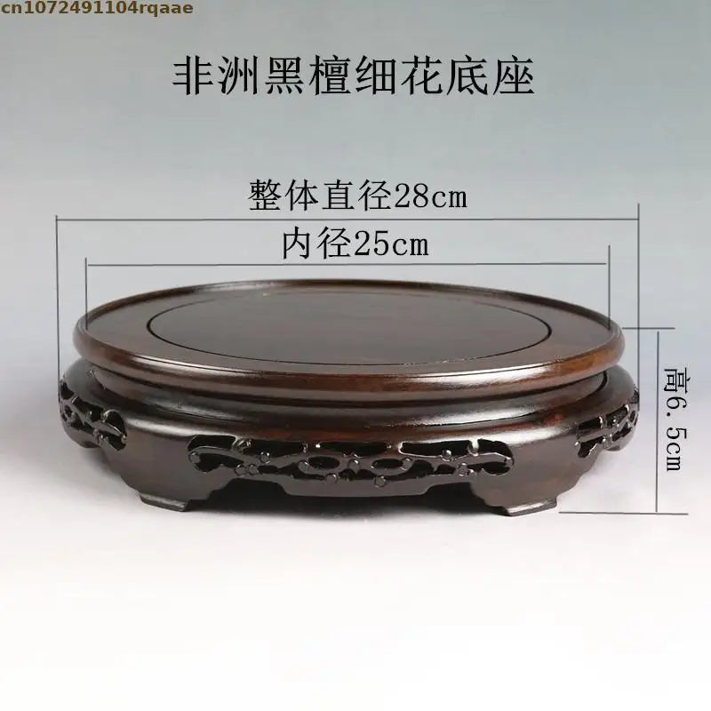 High Quality Miniature Wooden Round Base Figurines Vase Flower Pot Sorting Table Display Stand Tea Sets Pedestal Plant Shelves