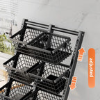 Kitchen Storage Rack Floor Multi-layer Multi-functional Storage Vegetable Basket Living Room Snack Storage Rack with Wheels