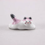 Ceramic Chopstick Holder Unique Siamese Mini Figurine Cute Tableware Rest Whimsical Utensil Holder For Kitchen Gift For Lovers