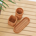 Imitation Rattan Hotel Restaurant Knife And Fork Basket Chopstick Storage Box Seasoning Jar Basket Kitchen Storage Rack