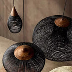 Chinese Retro Handmade Rattan Pendant Light Living Room Hot Pot Restaurant Homestay Zen Decoration Pendant Light