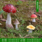 Outdoor Simulation Mushroom Red Umbrella White Pole Resin Decoration items Garden Balcony Lawn Accessories Home Furnishing Decor