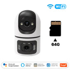Moes Tuya WiFi Indoor Smart Camera 8MP Dual Screen Lens 2.4G/5G Infrared Night Vision Motion Detection Auto Track Two-Way Audio