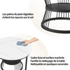 Anajqaqia Set of 2 Round Coffee Tables, Set Tables for Living Room, Stackable Sofa Table, Living Room Table, Black and White