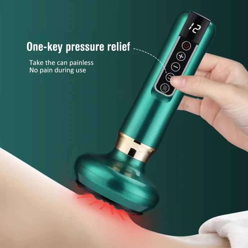Intelligent Electric Cupping Device | Vacuum Negative Pressure Meridian Massager with Heating