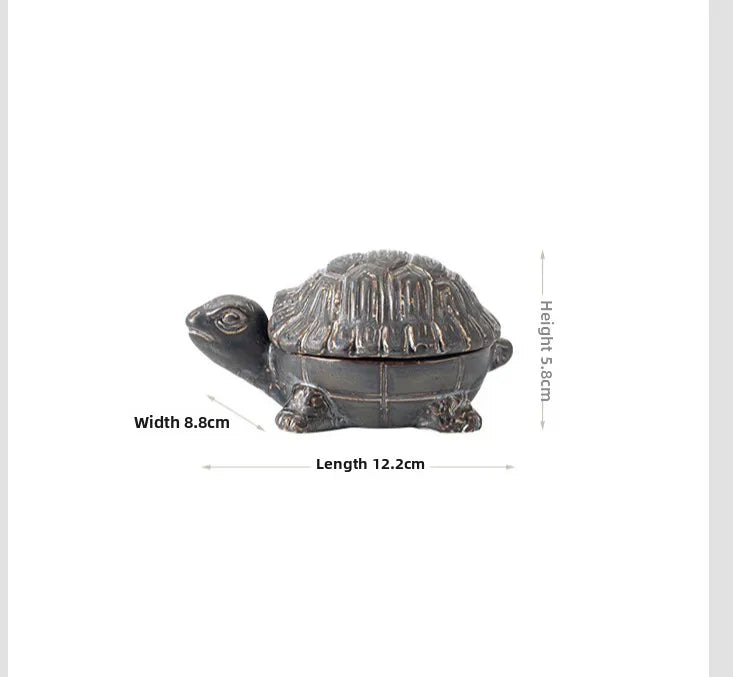 Retro turtle Ashtray Living Room with Lid Anti Fly Ash Ceramic Cigar Ashtray Decoration Chinese Home Decoration Art Friend Gift