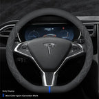 Steering Wheel Cover For Tesla Model 3 Y S X Alcantara 4 Seasons 36-39 CM Diameter Black Car Interior Accessories 2019-2025