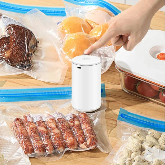 Cordless Electric Vacuum Bag Sealer Pump, Portable USB Charge Vacuum Compression Machine for Food Clothes Storage Bags
