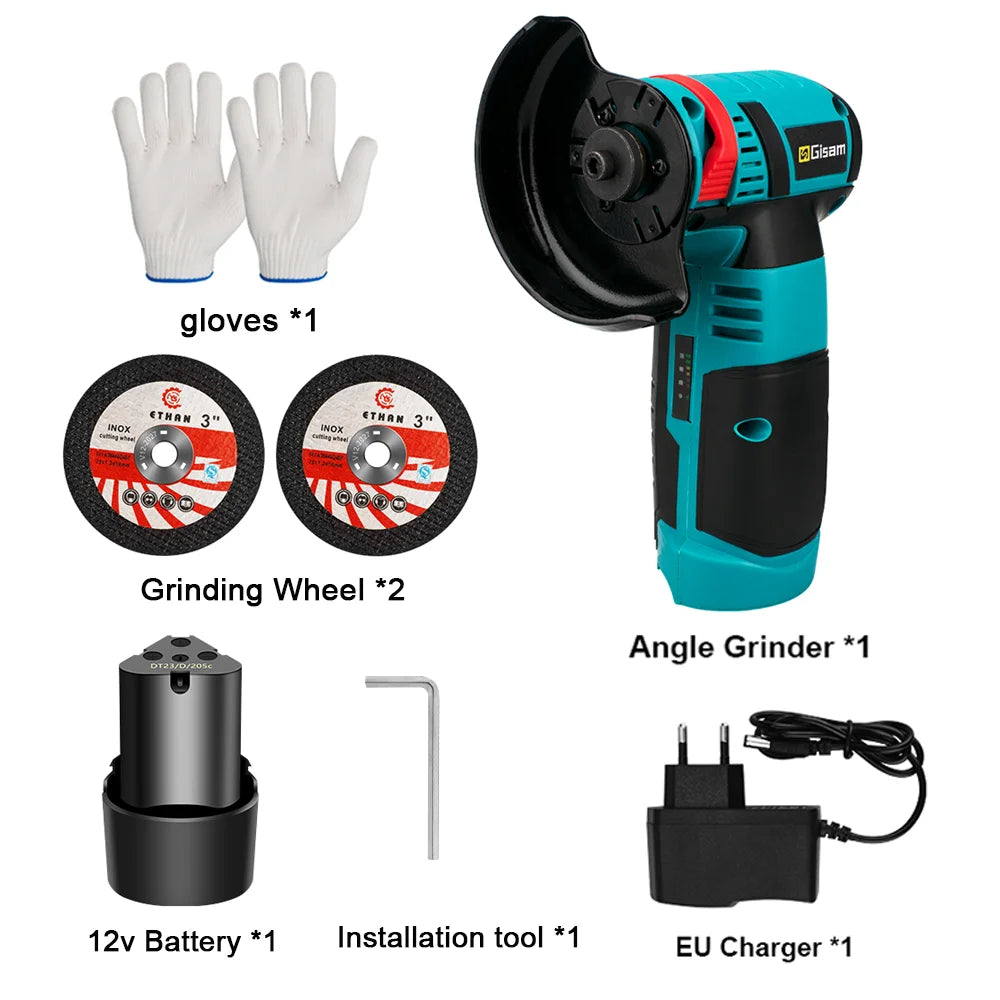 Gisam 19500rpm Electric Angle Grinder Brushless motor Rechargeable Battery Grinding Machine for Cutting Polishing Ceramic Tile