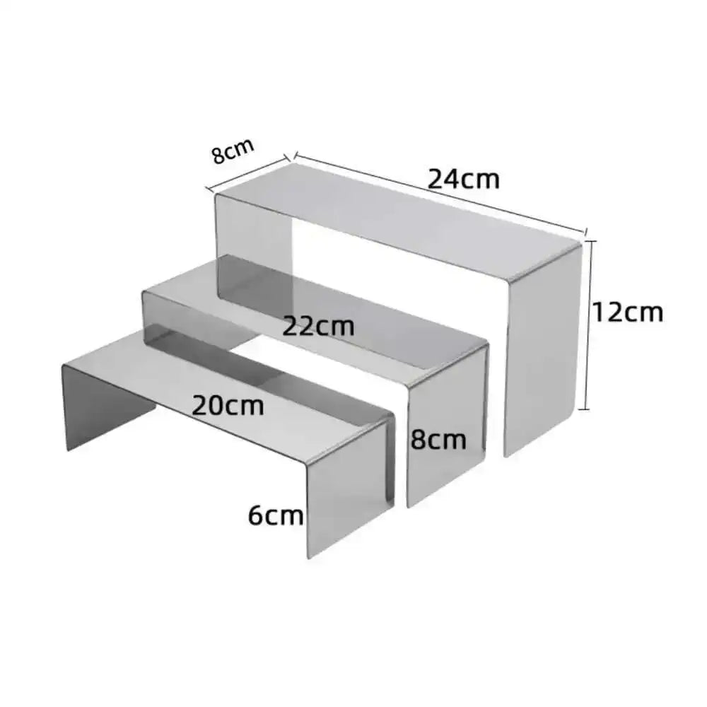 Purse Display Stand 3pc/set Stainless Steel Risers Display Stand,  Risers for Display Perfume Handbag Shoe Display Holder Stands