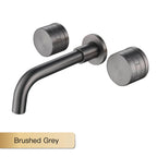 Luxury black bathroom concealed faucet wall-mounted design, double handle, 3-hole cold and hot dual-control brass basin Tap