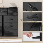 9 Drawer Fabric Dresser for Bedroom, Chest of Drawer Organizer Storage Cabinet for Closet, Entryway, Black
