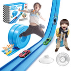 Flexible Race Track Children Toys DIY Double-track Racing Car Ramp Track Compatible 1/64th Cars Portable Rolls Up Race Tracks