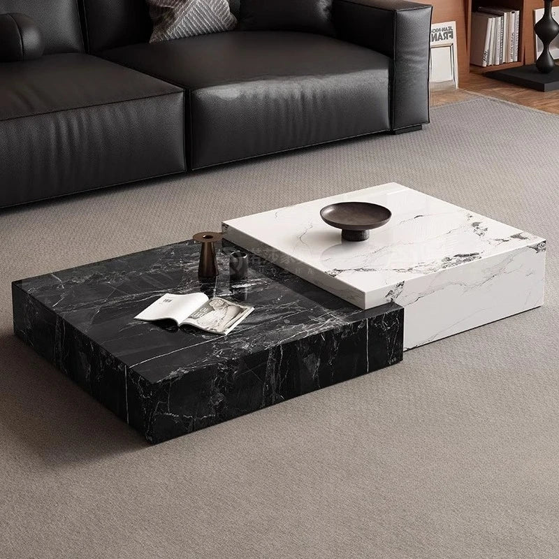 Rock Slab Light Luxury Coffee Table Decoration Aesthetic Unique Italian Side Table Modern Living Room Mesas Bajas Home Furniture