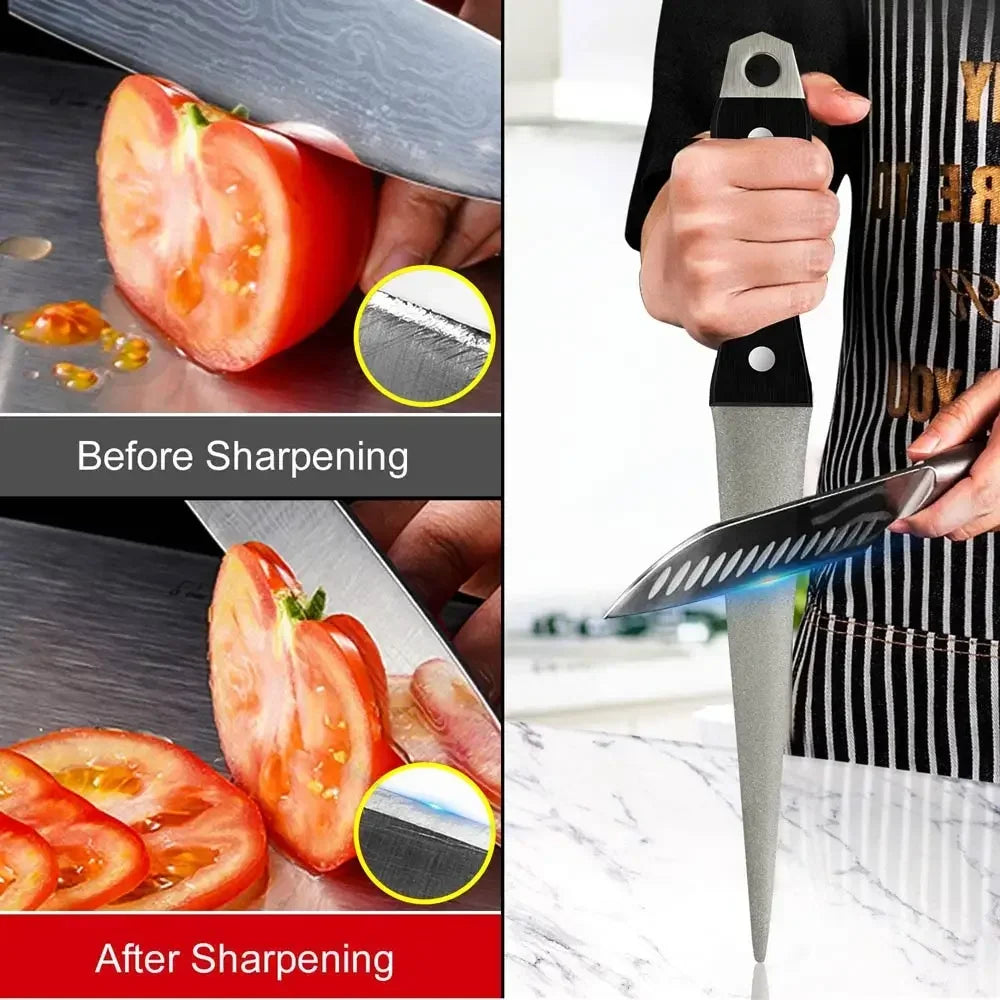 Kitchen Grinding Essential - Diamond Whetstone Knife Sharpening Honing Bar with Curved Surface, Perfect for Knife & Scissors