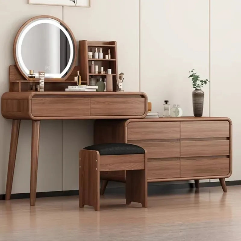 Luxury Makeup Vanity Table Korean Mid Century Korean Dressers Minimalist Dressing Table Beauty Penteadeira Quarto Bedroom Set