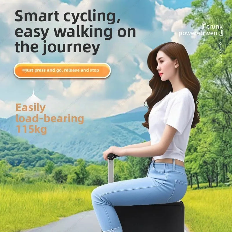 Electric luggage case for riding and walking, can be used by 2 people, new style 20-inch trolley case