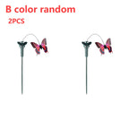1-3PCS Solar Powered Flying Wobble Butterfly Ornament Durable Garden Dancing Fluttering Butterfly Humming Bird Stake Lawn Decor