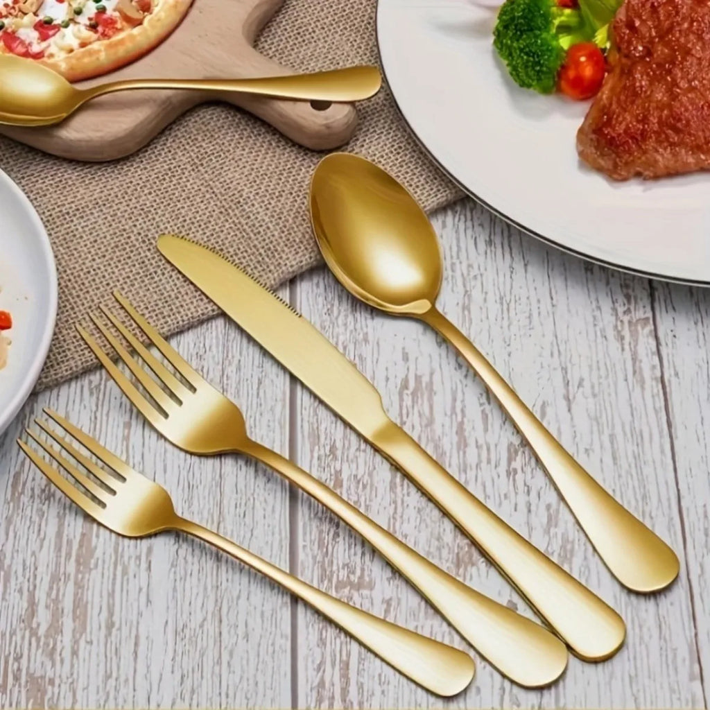 60pcs, Stainless Steel Flatware Set Black Silverware Mirror Polished Cutlery Set Birthdays Independence Day Dishwasher Safe