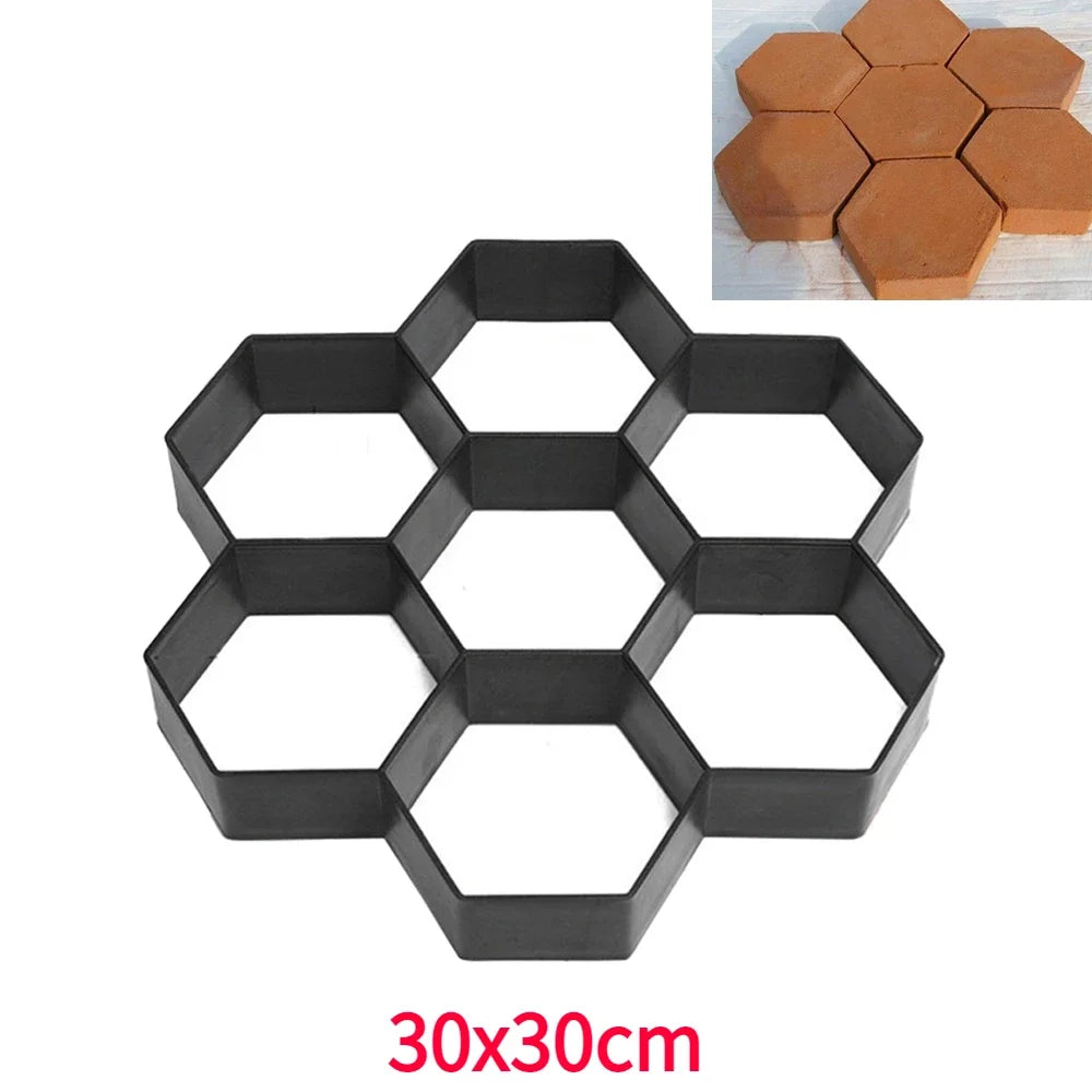 DIY Path Maker Paver Molds Stone Brick Concrete Mold Concrete Cement Walk Garden Path Paving Paver Reusable Patio Molds Paviment
