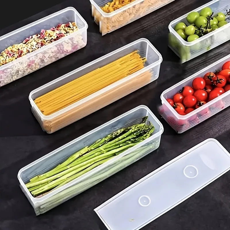 Transparent cover storage box, kitchen storage accessory, for organizing and storing in the kitchen or refrigerator