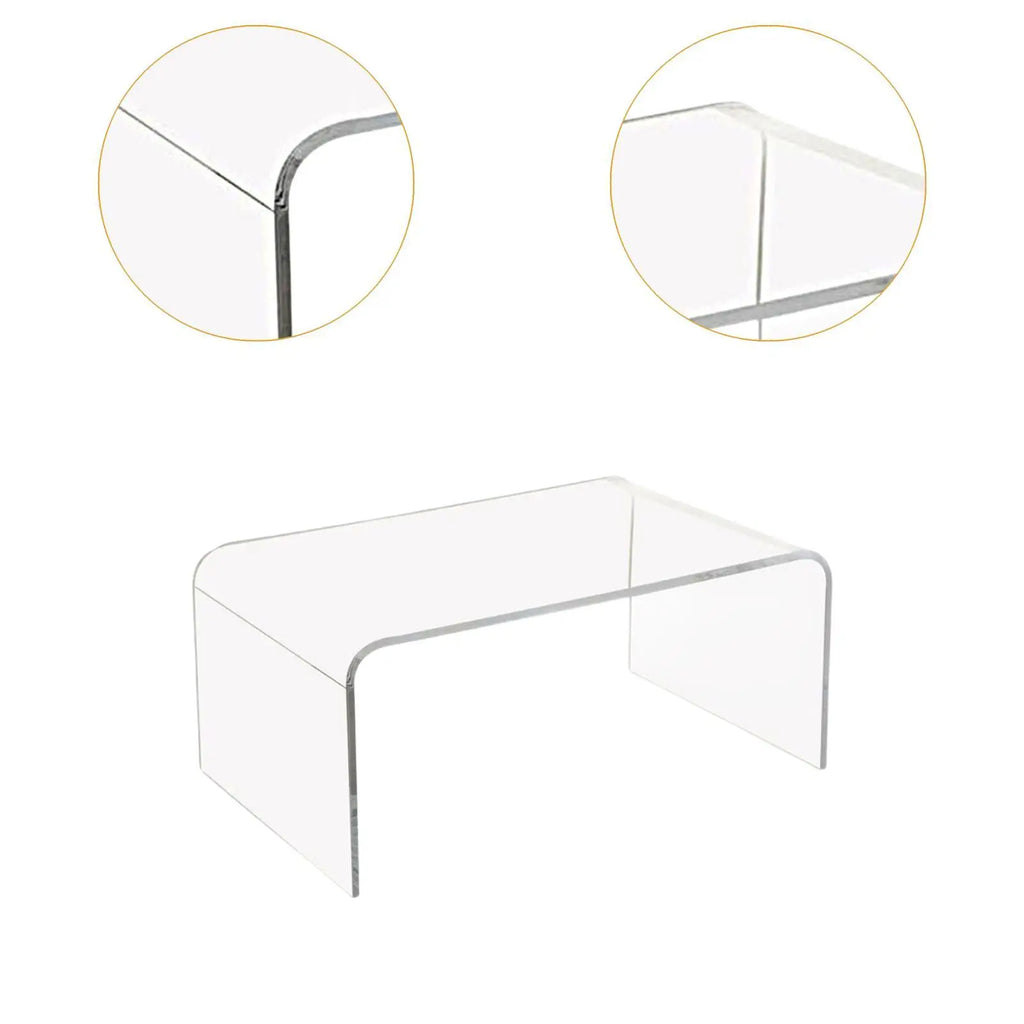 Acrylic Coffee Table Multiuse Acrylic Furniture Modern End Table Japanese Floor Table for Office Living Room Porch Family Garden