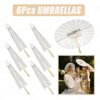 6-120Pcs 33inch Paper Umbrellas for Wedding Guest White Paper Parasol Umbrellas for Guests Wedding Photography Props with Fans