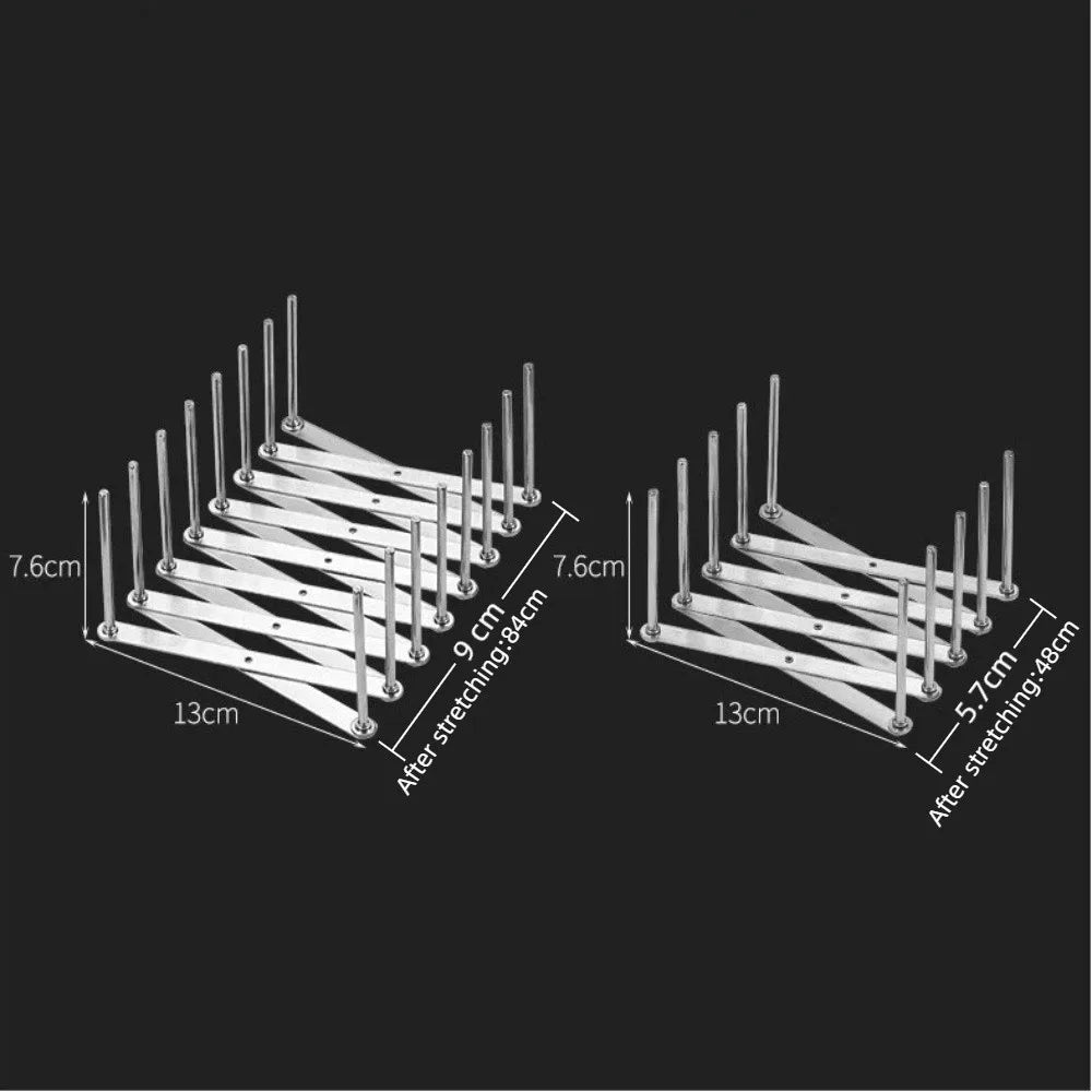 Kitchen Tools Stainless Steel Dish Rack Organizer with Drainage Retractable Dish Stand Foldable Reusable Utensil Holder Kitchen