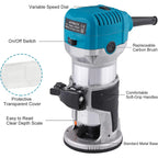 2000W Router Wood 220V Electric Trimmer Woodworking Milling Machine Hand Trimmers Wood Edge Router 40000RPM Home DIY Tools