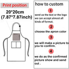 Customized Embroidery Print Logo Signature Waterproof Kitchen Home Chef Baking Clothes With Pockets Adult Bib Waist Bag Aprons