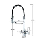 Chrome Filtered Kitchen Faucet Pure Water Kitchen Faucet Dual Handle Hot&Cold Drinking Water Purified Kitchen Mixer Taps
