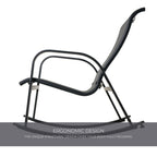 Mesh Sling Rocking Chair,Outdoor E-coated Steel Rocker Seating Furniture for Front Porch Garden Patio Backyard