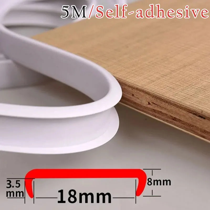 5M/Lot Car Door Protector U Shaped Furniture Cabinet Door Edge Guards Strip Rubber Moulding Sealing Scratch Protector Strip