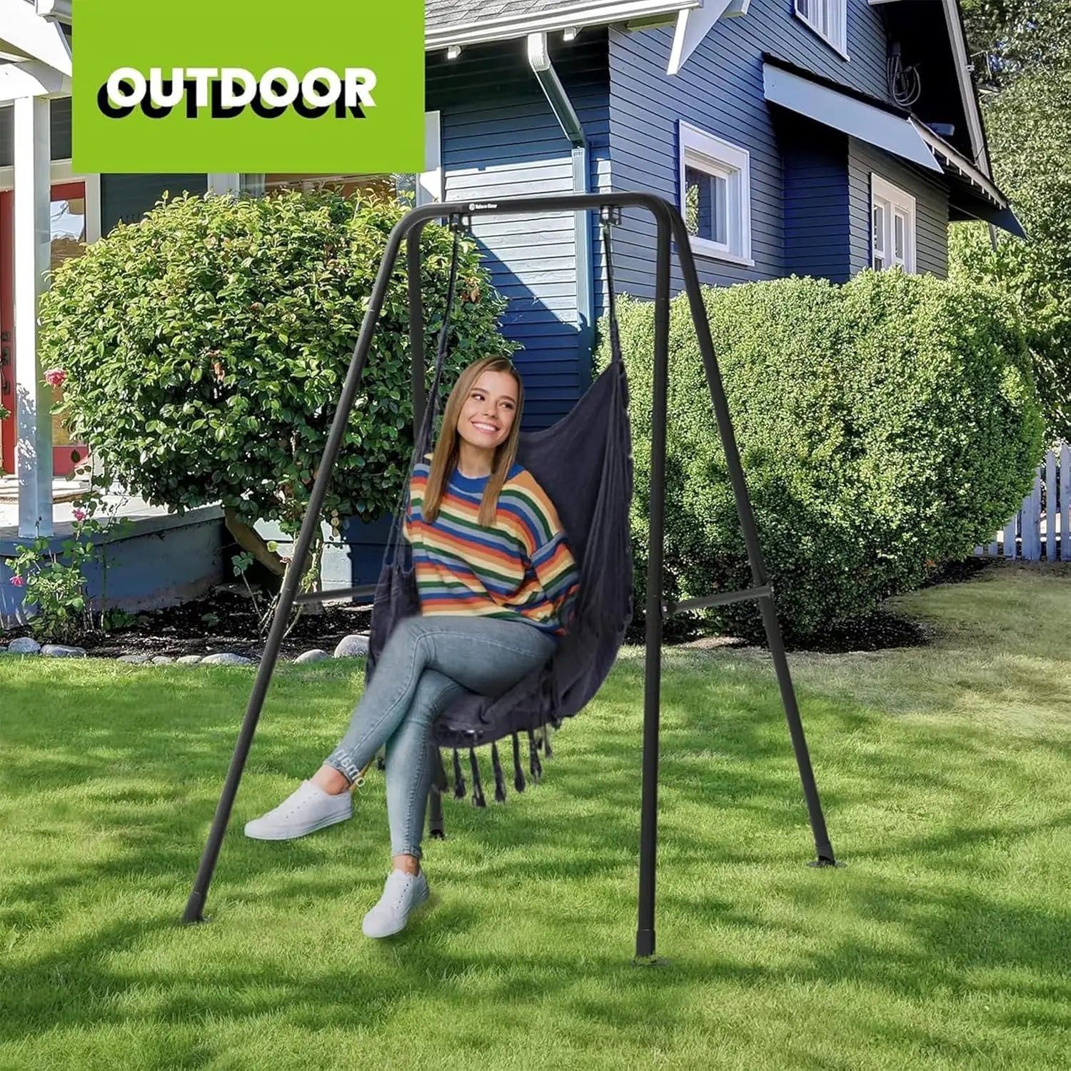 Swing Stand, Hammock Chair Stand Max Load 330lbs, Heavy Duty Hammock Stand,Outdoor or Indoor Hanging Chair Stand only,Hammock Ch