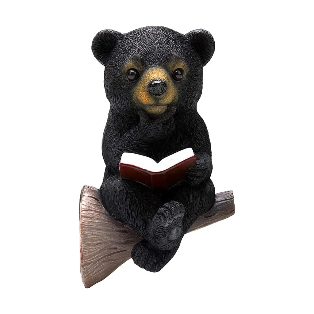 Garden Black Bear Decor Funny Statue for Walkway Housewarming Outdoor