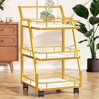 Commercial Heavy-Duty Kitchen Serving Cart Multi-Layer Storage Organizer with Wheels for Restaurant Buffet Utility Trolley