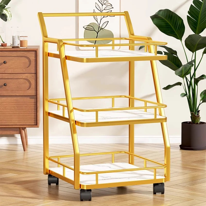 Commercial Heavy-Duty Kitchen Serving Cart Multi-Layer Storage Organizer with Wheels for Restaurant Buffet Utility Trolley