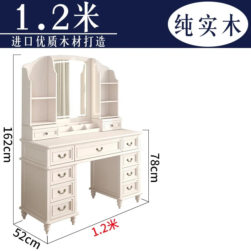 FG11All solid wood custom American light luxury led storage rack dresser large