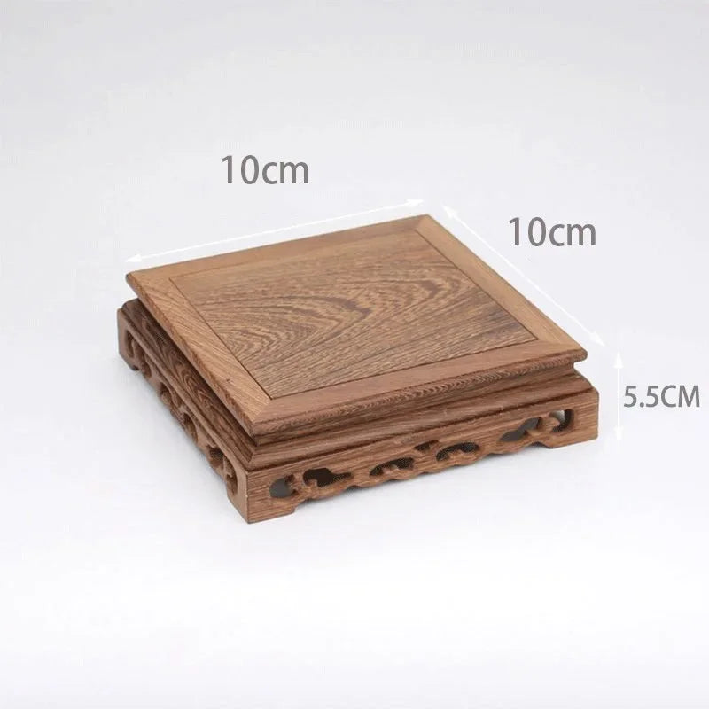 Retro Wooden Tea Tray Table Small Square Teapot Bases Bonsai Stand Bonsai Pedestal Wooden Base Vintage Furniture Home Decor