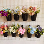 6/10Pcs Hanging Flower Pots Metal Hanging Planters Detachable Hook Iron Flower Bucket with Drainage Hole for Home Garden Decor