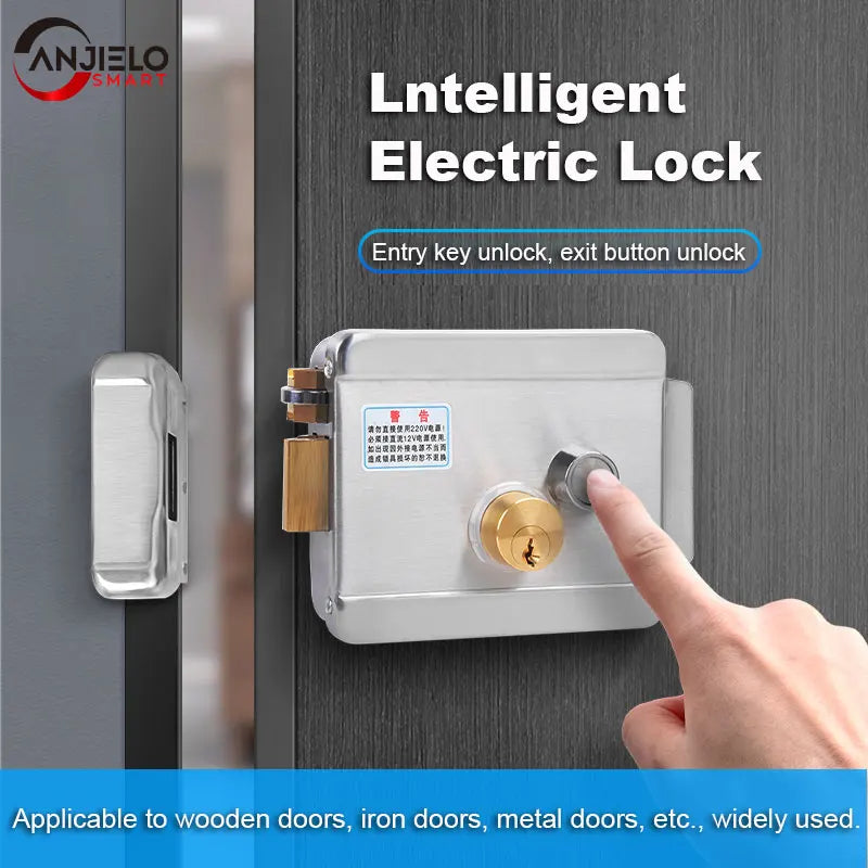 Metal Electronic Control Door Lock with Video Intercom Support for Gates