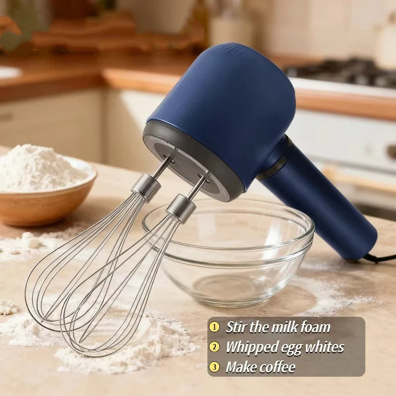 Cordless Hand Mixer Twin Stick Electric Whisk USB Rechargeable Handheld Electric Mixing 3 Speed Egg Beater For Baking