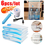 7 Sizes Reusable Vacuum Bags with Electric Pump Vacuum Compression Sealer Bag Mini Vacuum Sealer Machine for Clothes Organizer